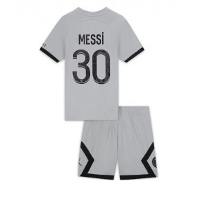 Paris Saint-Germain Lionel Messi #30 kläder Barn 2022-23 Bortatröja Kortärmad (+ korta byxor)